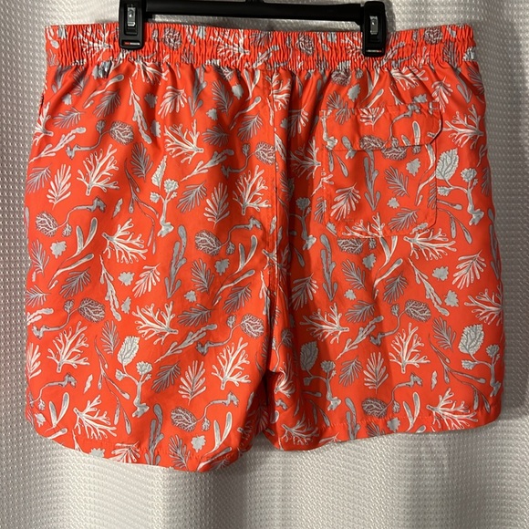 Goodfellow & Co Swim Trunks Men’s size XL Coral. & Gray Print - Picture 2 of 12